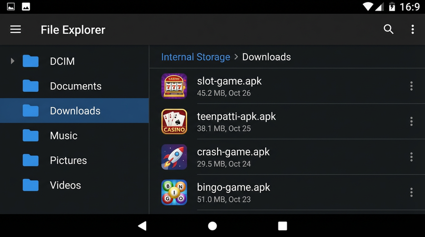 Main screen of c444 gameapk page for PK players - dark mode and accessibility options